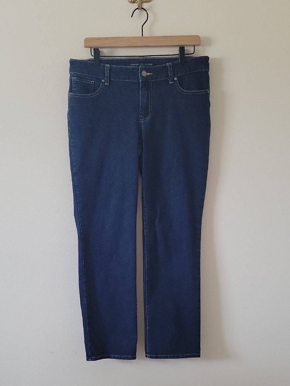 Chico's Dark Wash Straight Leg Ankle Jeans Size 10